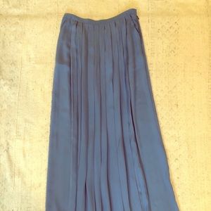 Tibi Pleated Silk Maxi Skirt
